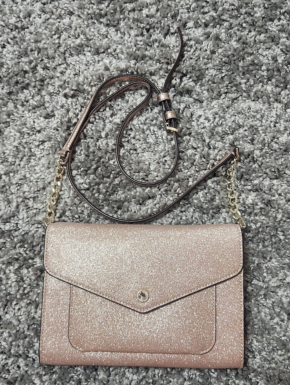 Kate Spade Rose Gold Glitter Crossbody Bag